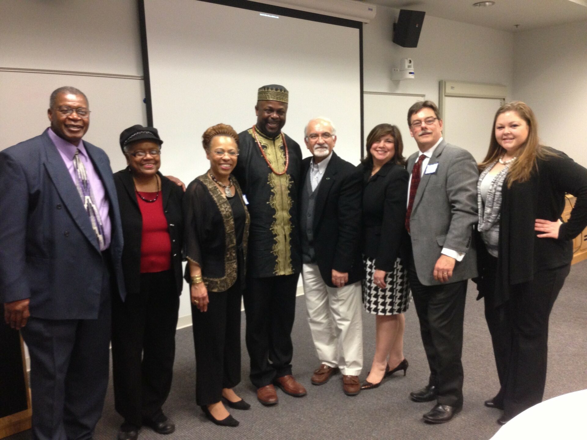 Board members and staff of the World Affairs Council of Harrisburg with Ambassador Ibiyinka Olufeme Alao, Nigeria's Honorary Arts Ambassador to the United Nations, at the 2014 International Poetry and Storytelling Festival held at Temple University Harrisburg. What a fantastic artist and storyteller!