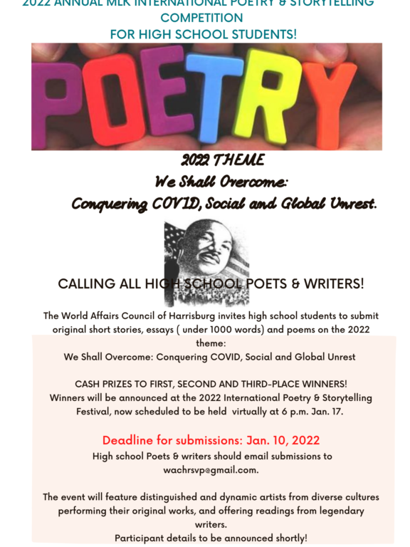 2022 MLK International Poetry & Storytelling Competition for High School Students