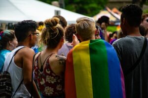 Photo of Crowd of People at pride rally