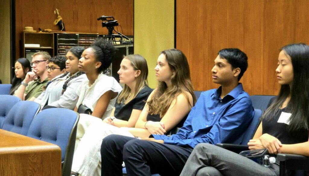 World Affairs Council of Harrisburg summer interns listening to a speaker